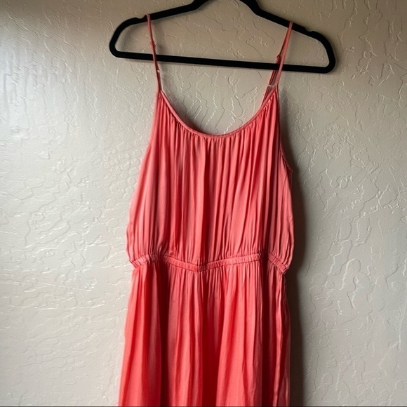 Frye x Anthropologie Blouson Slip Maxi Dress Orange Rust NWT Large - Picture 4 of 10
